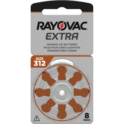 8 Батерии за слухов апарат 312 Extra Advance - Rayovac