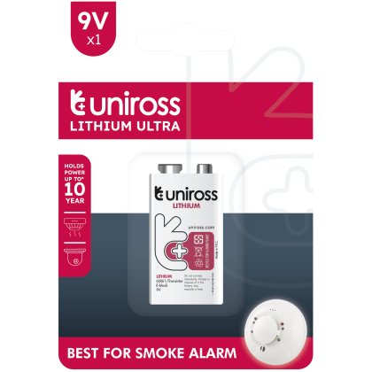 Литиева батерия CR 9V Uniross Ultra Lithium 9V 800 mAh