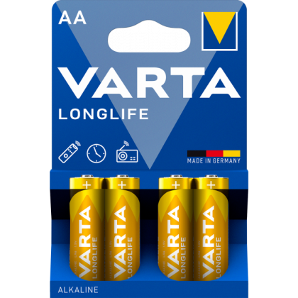Алкални батерии АА Varta Longlife AA - 4 броя