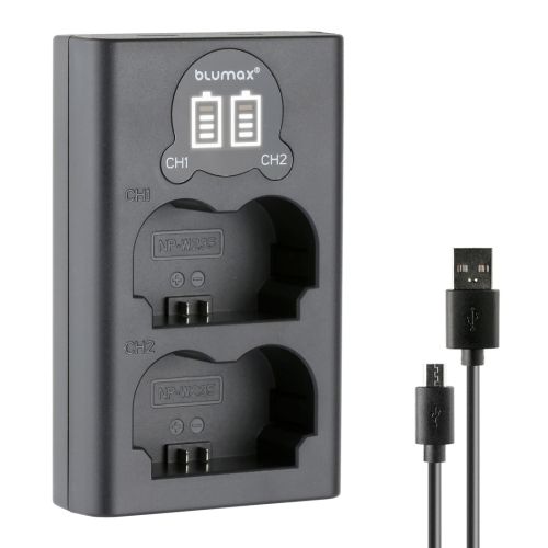 Зарядно за 2 батерии Fuji NP-W235 с LCD дисплей - 8.4V