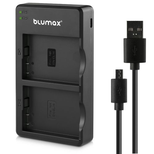 Зарядно за 2 батерии Nikon EN-EL14 с LCD дисплей - 8.4V