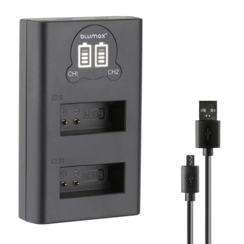 Зарядно за 2 батерии Canon LP-E12 с LCD дисплей - 8.4V