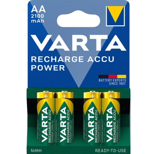 Акумулаторни батерии АА Varta Power AA - 2100 mAh - 4 броя - 1.2V