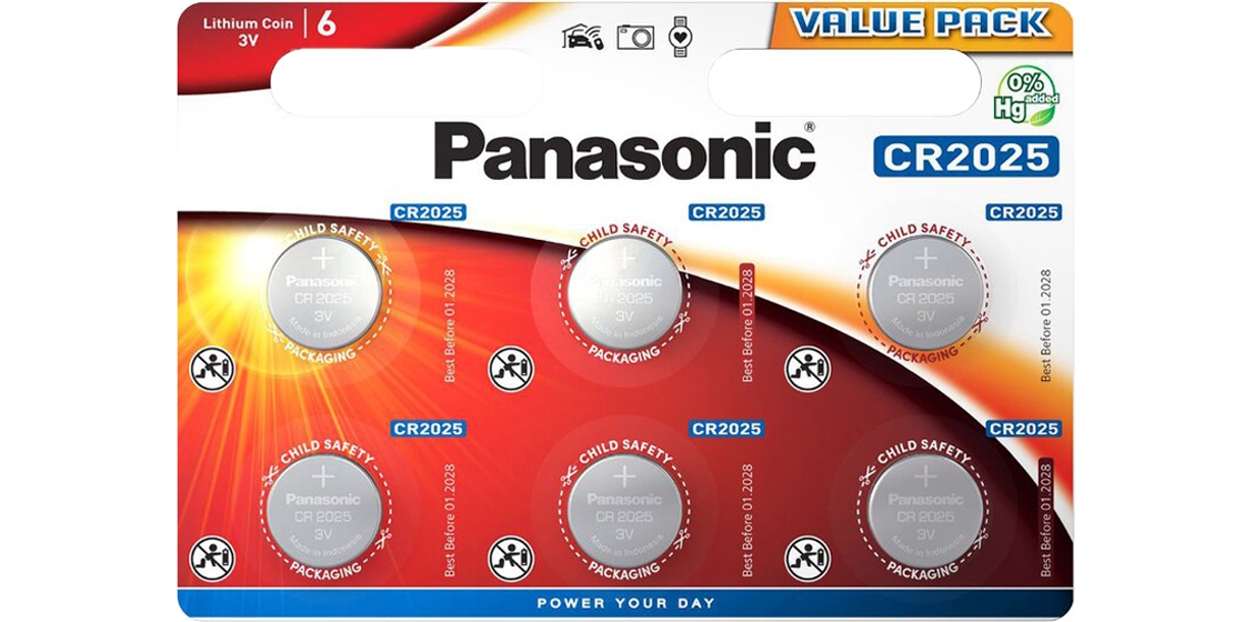 Литиеви батерии CR2025 Panasonic CR2025 - 3V